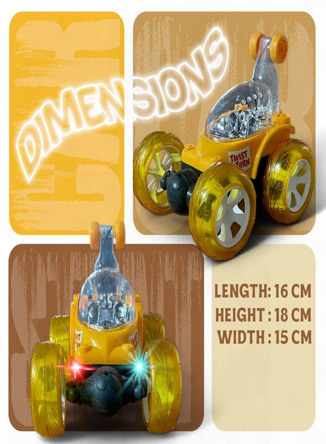 SMART BOY SmartBoy's 360-Degree Rotational High Speed 5 Way Remote Controlled Stunt Car Toy with 3D Lightning and Musical for Boys Girls Kids - Rechargeable with USB Charging Cable(9802,Yellow) - Image 2